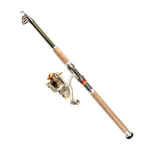 Canne à pêche ultra-courte en carbone ultra-dur avec poignée en métal, idéale pour la pêche en mer à courte portée - Product Image 1