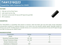 Antenne GNSS TAN1216Q23 TAN1216Q25 TAN1216Q35 TAN1216Q39 TAN1216Q50A pour drone