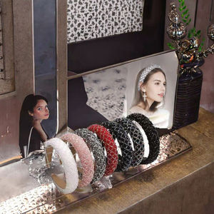 Diadema de Cristal de Lujo de 3 cm de Ancho para Niñas, Diadema de Pedrería Hecha a Mano, Trenzada - Product Image 3