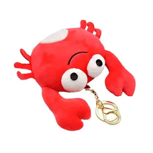 Porte-clés en peluche crabe rouge, jouet pour enfant, nouveau design de sac à dos, avec pendentif, poupée en peluche, puzzle, cm, Stock