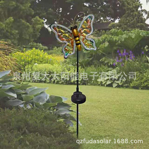 Lampe solaire papillon LED en fer forgé, décoration de jardin, résistante à l'eau, portable, pour extérieur - Product Image 4