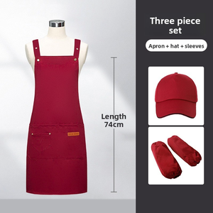 Conjunto de Tres Piezas de Gorro, Delantal y Protector de Mangas Personalizados para Cocina, Chef, Camarero, Camarera, Bartenders, Restaurante, Bar, Uniforme de Trabajo - Product Image 4