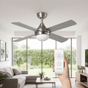 Ventilatore da Soffitto con Luce, Nickel, 110 Cm, Telecomando, per Uso Interno - Product Image 3