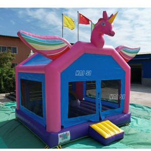 Achetez un château gonflable rose arc-en-ciel Moonwalk pour fêtes, une structure de saut commerciale avec souffleur pour la <span class=keywords><strong>location</strong></span> de fêtes d'enfants - Product Image 2