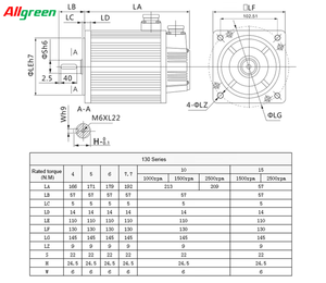 Servomotor Allgreen ShenZhen 130 con Brida, Control CNC, Servomotor y Controlador de CA de 1 kW - Product Image 3