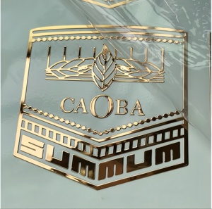 Không thấm nước kim loại chữ đóng gói nhãn vàng <span class=keywords><strong>3D</strong></span> dập nổi logo kim loại đề can UV chuyển dán - Product Image 1