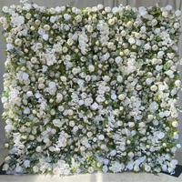 Künstliche Gras-Blumenwand für Hochzeitsfotografie-Hintergrund Seidenrosen-Hortensien 3D-Blumenpaneel für Hochzeitsdekoration