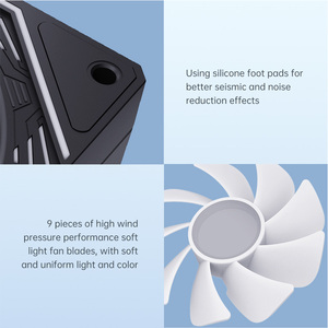 Muñeco de nieve, ventilador de caja de ordenador de alto rendimiento de refrigeración, ventilador de PC RGB, caja de 120mm, juego con mando a distancia - Product Image 6