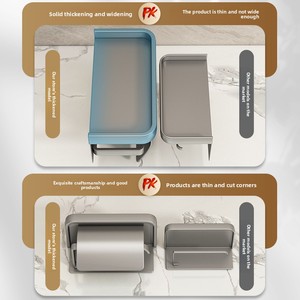 Bathroom Waterproof Mobile Phone Storage Rack Paper Towel Tissue <b>Box</b> <b>Roll</b> Holder Toilet Paper Holder Cleaning Brushes Product - Product Image 2