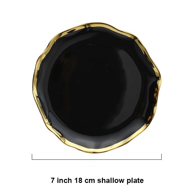 7" black shallow plate