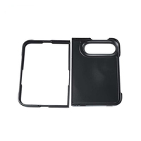 Coque de téléphone noire rainurée pour iPhone Fold, coque arrière rigide en PC rainurée vierge pour iPhone Duo