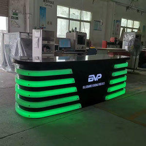 เคาน์เตอร์ต้อนรับทีวี LED สีดำ ทำจากหินเทียม เฟอร์นิเจอร์<span class=keywords><strong>โต๊ะ</strong></span>ต้อนรับทันสมัย - Product Image 4