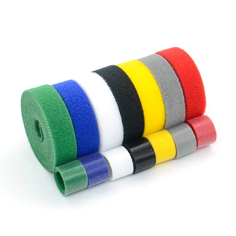 Colorful heavy duty pure nylon self adhesive reusable wrap pallet strap belt super elastic back to back hook and loop cable ties