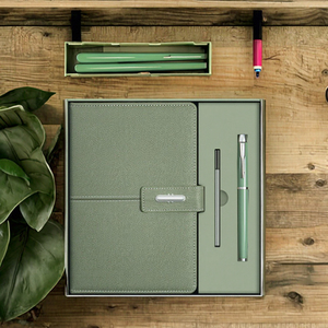 Bộ quà tặng sổ tay da vintage A5, kèm bút, ruột bút, USB, in logo tùy chỉnh, sổ kế hoạch kinh doanh, kèm hộp và túi <span class=keywords><strong>tote</strong></span>, bán buôn. - Product Image 3