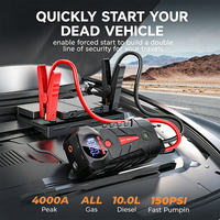 BR R61S 4-en-1 Nouveau Modèle Démarreur de Voiture Multifonction Haute Puissance 12V avec Lumière LED et Pompe à Air pour Voitures, Camions, Motos 1