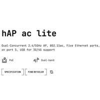 Routeur sans fil double bande MikroTik HAP Ac Lite avec WEP QoS, 8 ports LAN, prise en charge WDS/WPS, tout neuf