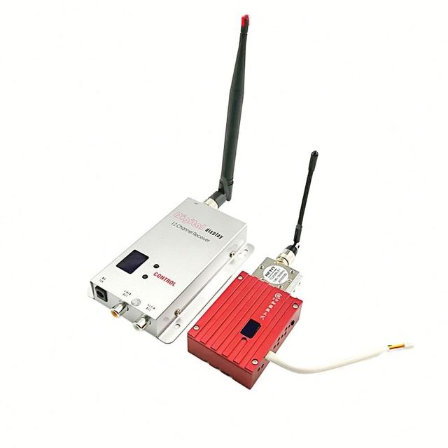 1.2G 8W High Power Wireless Analog Transmitter 12CH Receiver Audio Video Transmission System RC Models Enhancement Booster Metal