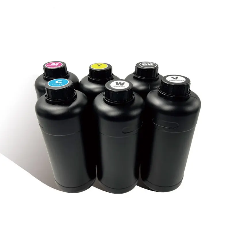 Ocbestjet 6 renkler UV mürekkep yumuşak sert UV baskı mürekkep fiyat için yazıcı Epson 1390 TX800 PVC baskı PVC ve cam panel