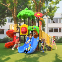 Vente en gros : Équipement de jeux d'extérieur pour enfants, abordable, pour parcs d'attractions et écoles maternelles, avec maisonnette autoportante et toboggans en plastique