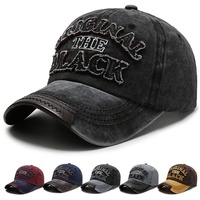 Gorra de béisbol con letras de tela lavada Vintage para hombre y mujer, sombrero para el sol de pico de pato desgastado, ala curva, moda Primavera otoño al aire libre