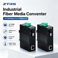 Convertitore di Media Ethernet ZTRS Montabile a Parete su Guida DIN Full Duplex per Reti Smart Campus