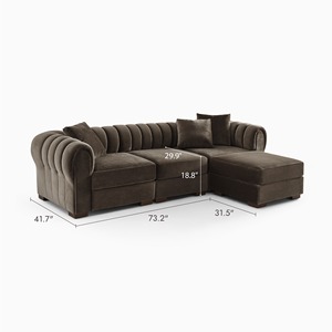 Sofá Reclinable de Diseño, Resistente a las Manchas, Apto para <span class=keywords><strong>Mascotas</strong></span>, Relleno de Plumón Clásico, Concepto Premium Bungalow - Product Image 2