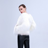 Abrigo de Invierno para Mujer con Pelo Sintético y Luces LED, con Estampado Luminoso para Actuaciones Escénicas y Ropa de Baile