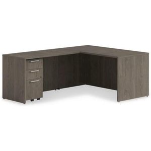 Escritorio de Oficina Moderno Alera Serie Seville, 60 x 30 x 29 Pulgadas, Madera de Melamina Color Nogal, Plegable y Fácil de Usar - Product Image 3