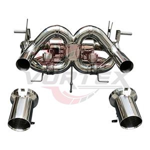 Sistema de Escape Catback con Válvulas de Acero Inoxidable Vortex para Lamborghini Aventador SVJ LP770-4 con Doble Salida Cromada - Product Image 2