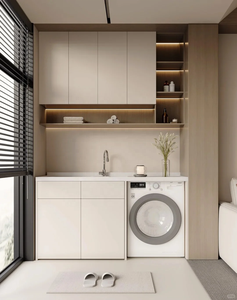 Gabinete de lavandería moderno del fabricante de muebles personalizados <span class=keywords><strong>para</strong></span> <span class=keywords><strong>lavadora</strong></span> y gabinete Gabinete de fregadero de lavandería de baño - Product Image 1