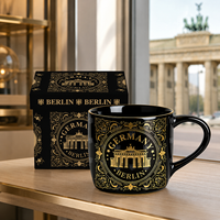 Tasses en céramique souvenir touristique de Berlin, Allemagne, avec impression graphique tendance, plaquées or, pour tasses à café en céramique, personnalisables OEM ODM, vente en gros