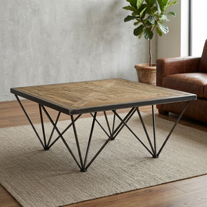 Mesa de Centro de Vidrio de Diseño Industrial y Vintage para Sala de Estar, Estilo Antiguo, para Uso en Casa, Villa u Hotel - Product Image 2