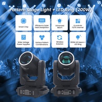 Cabeza Móvil Beam de 200W con Prisma de 18 Caras Mini Sharpy DMX Spot Arcoíris RGBW Luces para DJ Eventos y Escenario