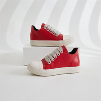 P5195-rubber sepatu bot wanita, SNEAKER KULIT datar atasan rendah