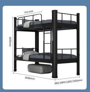 Cama de Metal blanca para adultos, cama doble individual para estudiantes, litera de hierro, letto - Product Image 2