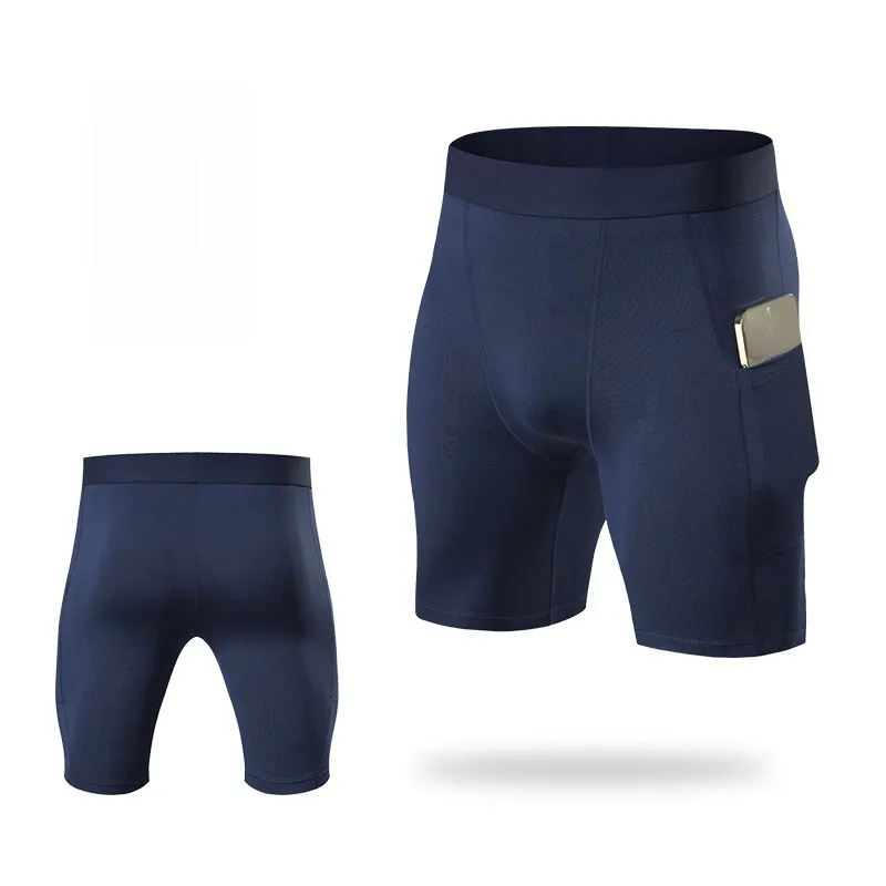 Uomini elasticizzati 4 vie di alta qualità con tasche pantaloni e shorts da corsa pantaloncini da jogging maschili