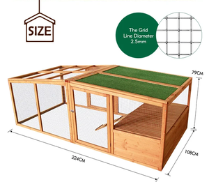 Modern Tarz Büyük Paslanmaz Çelik Ahşap Rüzgar Geçirmez Açık Hava Evcil Hayvan Kafesi Tavuk Kümesi Tavşan Kulübesi Küçük Hayvanlar İçin Kutulu Her Mevsim - Product Image 2