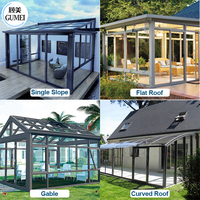 Installez facilement le toit adapté aux besoins du client par soleil de maison verte de jardin d'hiver préfabriqué en aluminium pour la vie en verre isolante de Sunroom