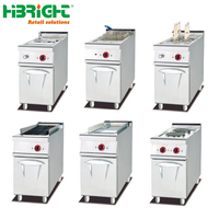 Équipement de cuisine commerciale Friteuse à gaz électrique en acier inoxydable avec armoire 2 réservoirs et 2 paniers pour la cuisine de restaurant