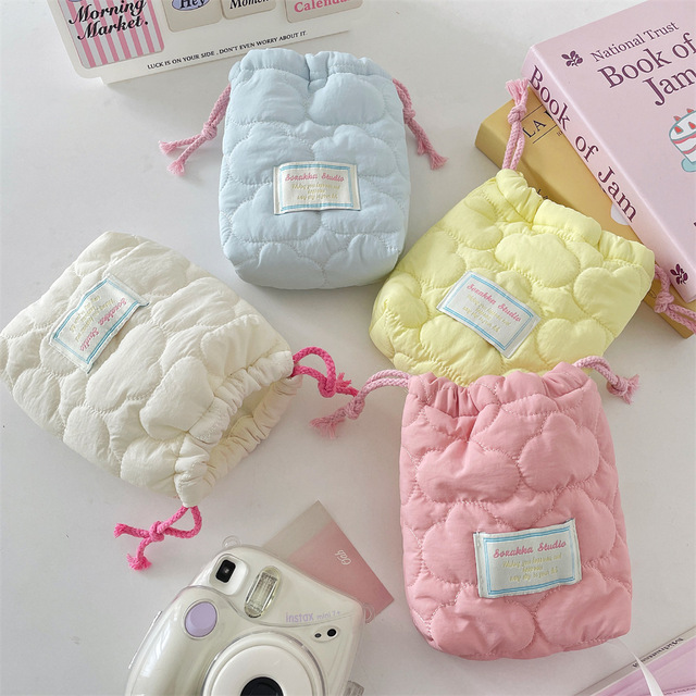 Cute Quilted Camera Storage Bag for CCD & Polaroid, Soft, Shockproof, Dustproof Crossbody Bag