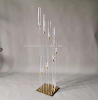Vente en gros de chandeliers de mariage en acrylique de haute qualité à 8 bras, chandeliers de mariage transparents, décorations de mariage