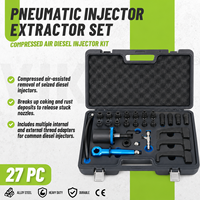 Kit d'extraction d'injecteurs diesel pneumatique, outil d'extraction d'injecteurs assisté par l'air avec adaptateurs pour la réparation automobile
