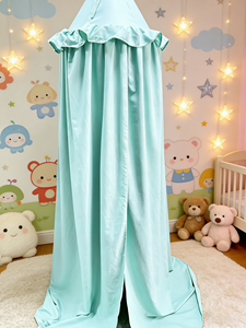 <span class=keywords><strong>Lit</strong></span> de Bébé Wonder Space avec Baldaquin à Volants, Couleurs Pastel Neutres, Forme Conique, Décoration pour Chambre d'Enfant (Garçons, Filles, Bébés) (Gris) - Product Image 2