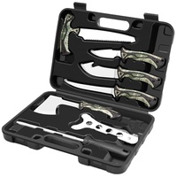 Ensemble de couteaux de chasse professionnels Jellas, manches en polypropylène antidérapants en acier inoxydable, kit de préparation portable pour le camping
