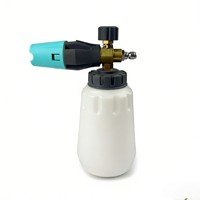 PROWORKZ Canon à mousse manuel commercial, lance à mousse neige réglable, bouteille en laiton 1L, outil de lavage de voiture portable pour nettoyeur haute pression