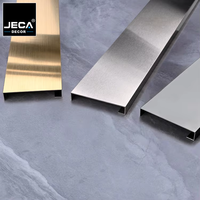 Fabricant professionnel de profilés de carrelage, profil décoratif en acier inoxydable 304 en forme de U pour bordure de carrelage