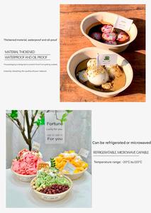 Custom Logo Printing Pulp Sugarcane Bagasse Wheat Fiber Bento Lunch <b>Box</b> Microwave Safe Disposable Takeaway Set - Product Image 5