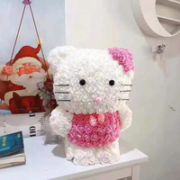 Bunga Abadi Kt Cat Rose Bear Sabun Bunga Kucing Hadiah Hari Valentine dari Pabrik yang Kuat untuk Pacar untuk Wisuda Paskah