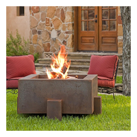 Brasero personnalisé en métal, artisanat en bois, brasero décoratif en acier corten pour jardin extérieur, brasero brûleur de feu rouillé