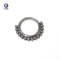 Perhiasan Tubuh Anak Lapis Emas Titanium ASTM F136, Anting Hidung Zirkon Bentuk Lingkaran Poles Tinggi, Anting Daith 16 Gift